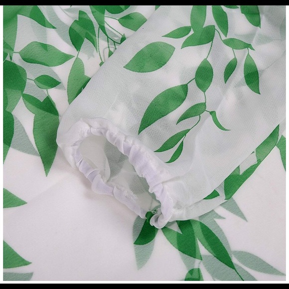 Chiffon blouse leaf prints - Picture 3 of 8